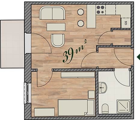 Sacher altersgerechte Wohnung 39qm